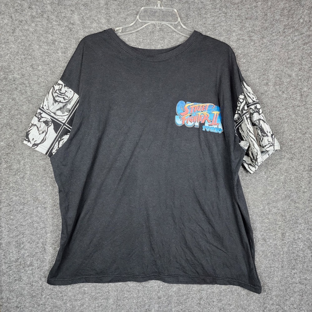 Capcom Street Fighter II Turbo T-Shirt Mens 2XL Black Retro Gaming Promo Manga